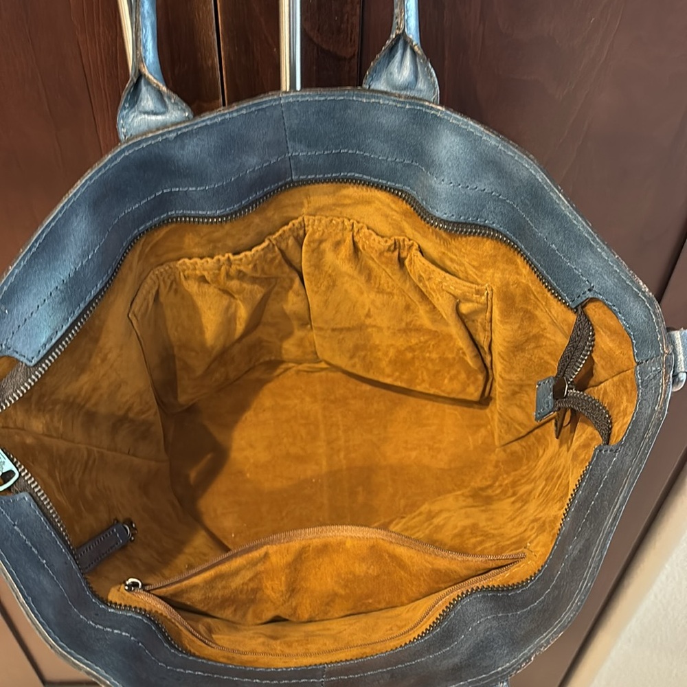 Patricia Blue Woven Tote Bag - Picture 3 of 6